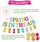 Spring is in The Air Banner Hello Spring Party Decorations Tulips Flowers Garland Welcome Spring Happy Easter Festival Colorful Glitter Party Supplies
